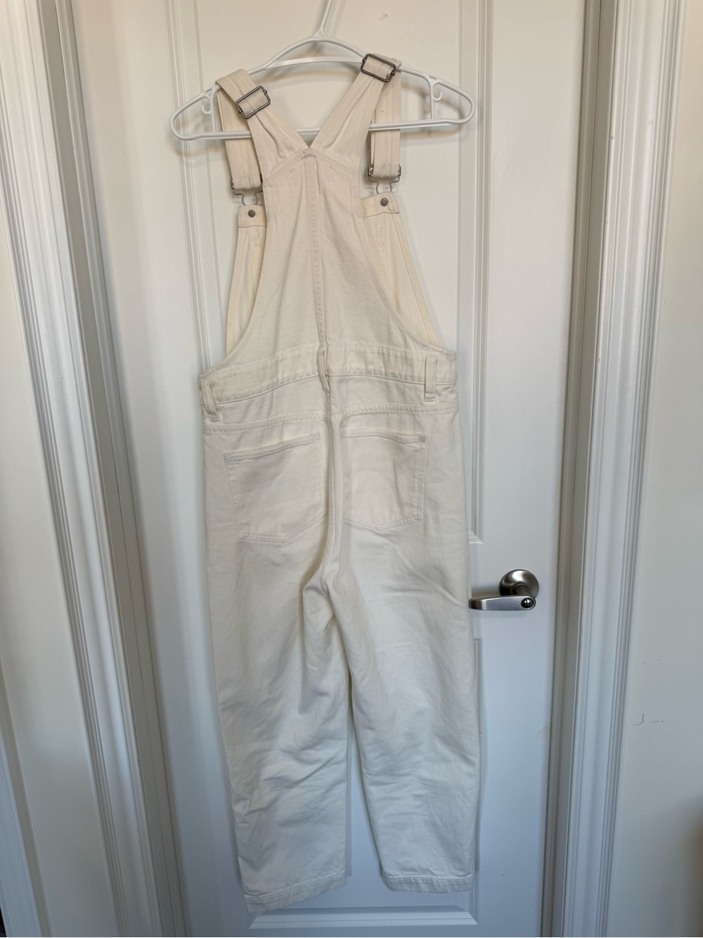 Madewell-Straight-Leg Overalls in Tile White - Picture 3 of 4